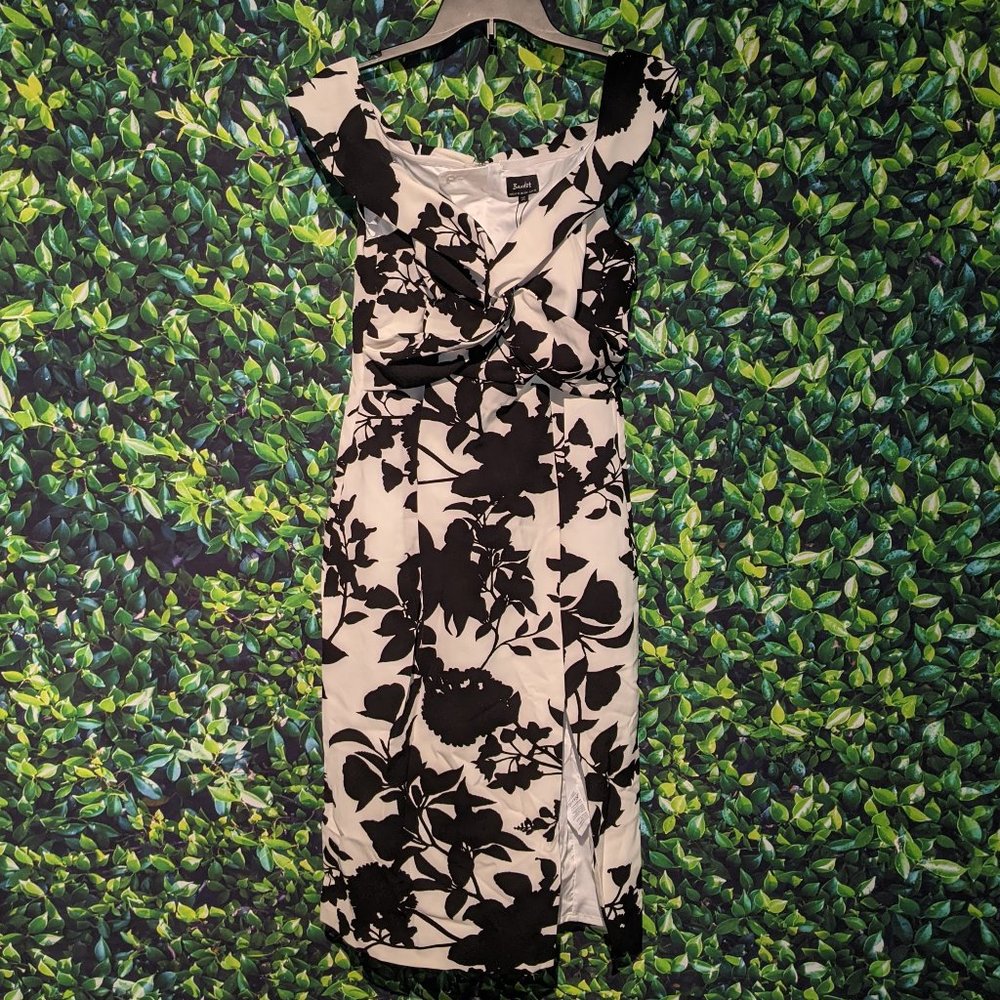 Black and White Midi Dress